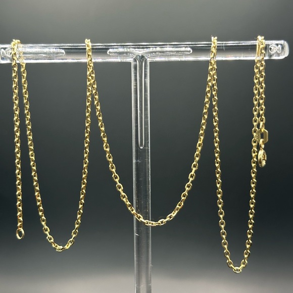 24” 1.7mm. Solid 14K Yellow Gold D/C Forzentina Chain Necklace - Picture 13 of 17